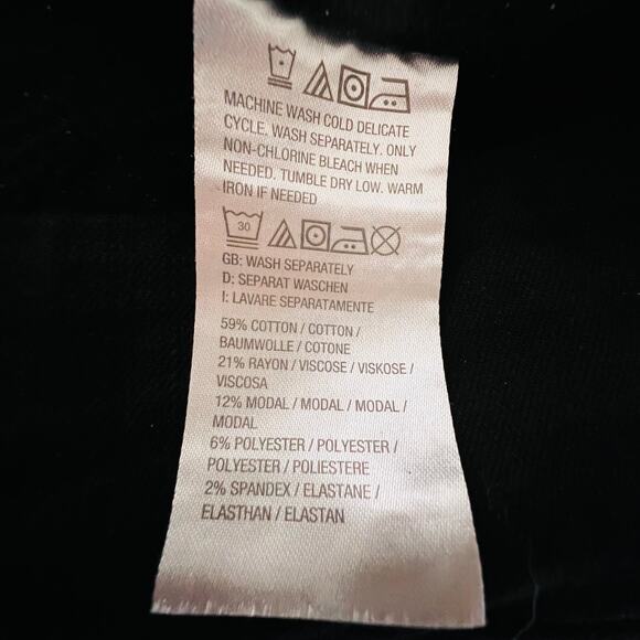 Belle by Kim Gravel Pull On Jeans Black High Rise Ankle Slit Tall Size 12 - Picture 10 of 11